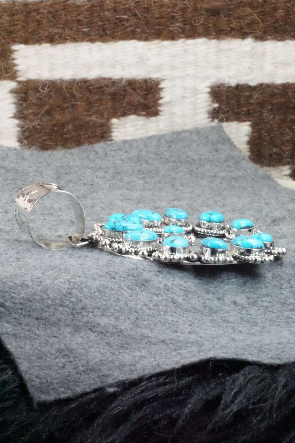 Turquoise and Sterling Silver Naja Pendant - Vernon Johnson