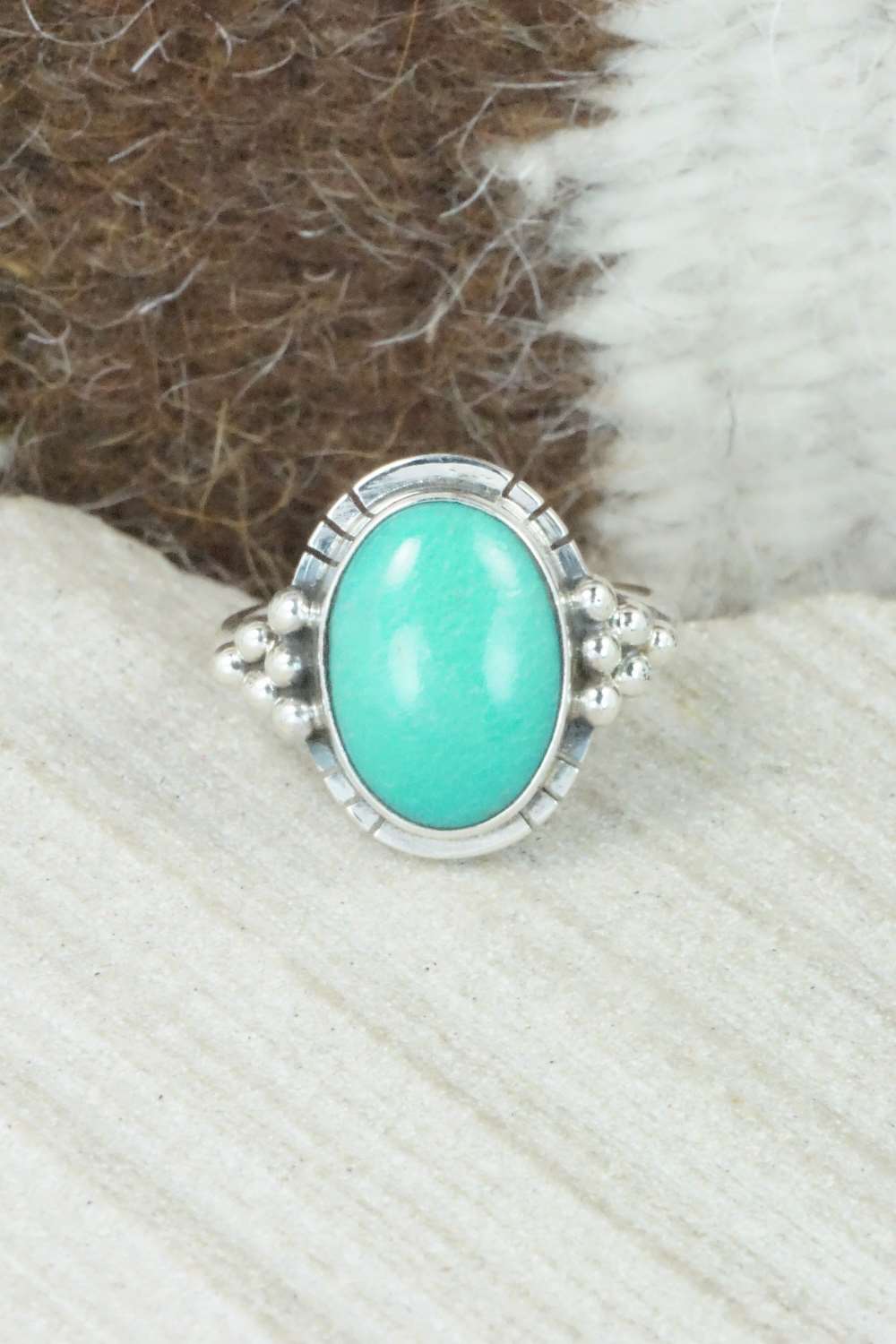 Turquoise & Sterling Silver Ring - Mark Barney - Size 5.5