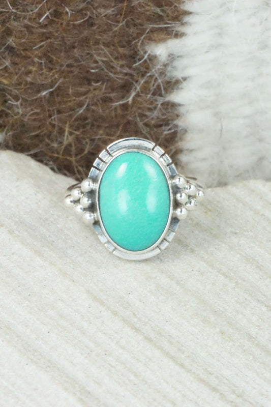 Turquoise & Sterling Silver Ring - Mark Barney - Size 5.5