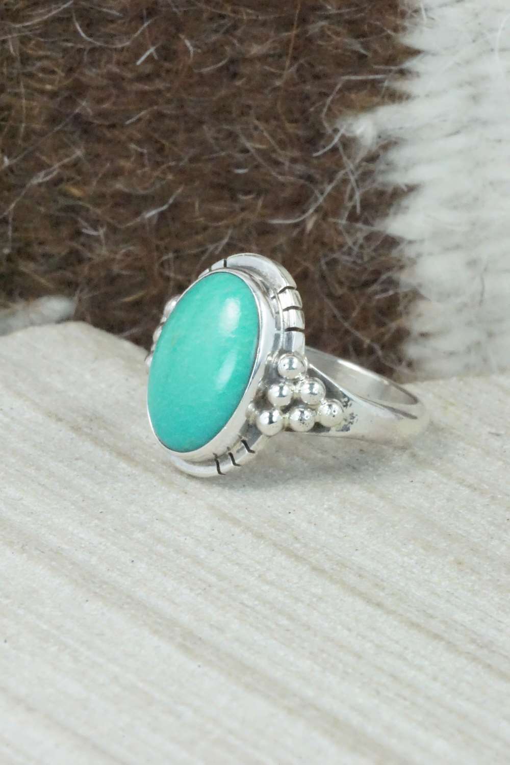 Turquoise & Sterling Silver Ring - Mark Barney - Size 5.5