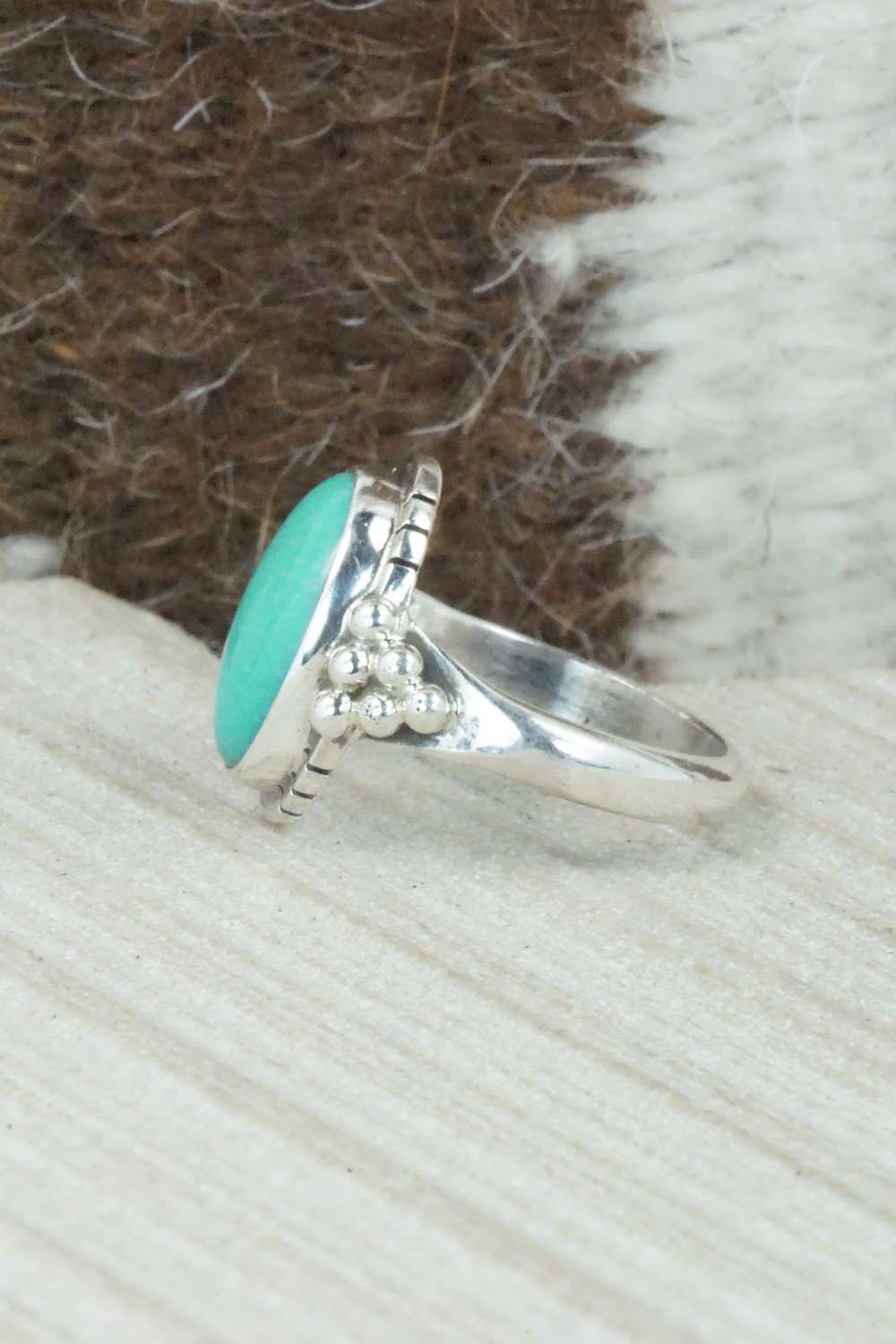 Turquoise & Sterling Silver Ring - Mark Barney - Size 5.5
