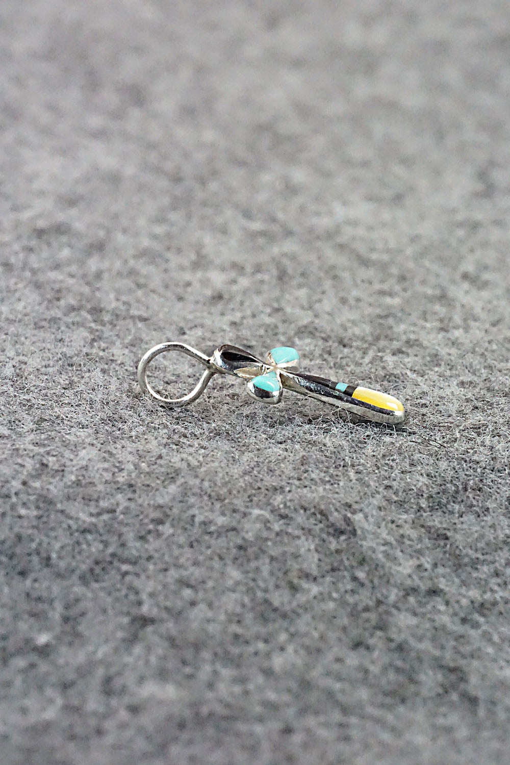 Multi Stone & Sterling Silver Inlay Pendant - Kristina Bowannie