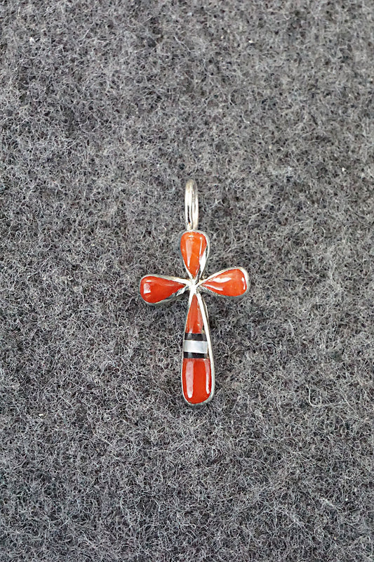 Multi Stone & Sterling Silver Inlay Pendant - Kristina Bowannie