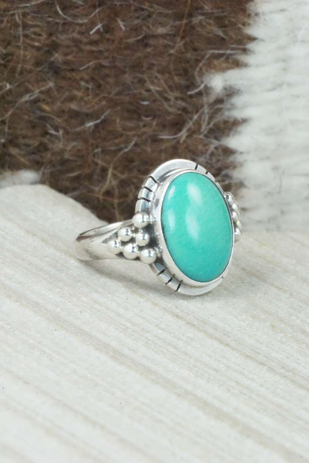 Turquoise & Sterling Silver Ring - Mark Barney - Size 5.5