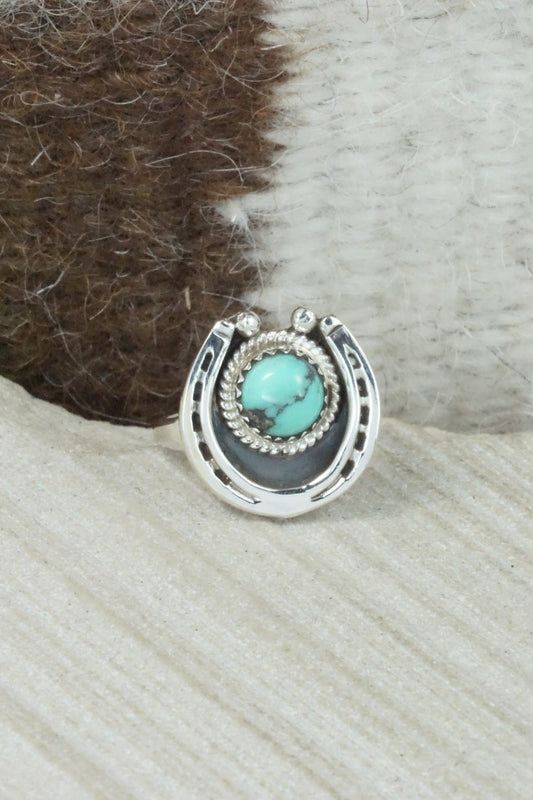 Turquoise & Sterling Silver Ring - Alice Rose Saunders - Size 6
