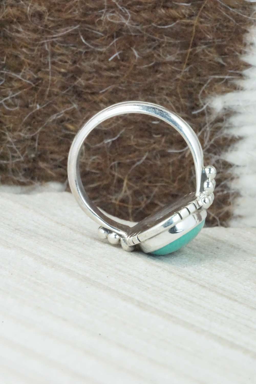Turquoise & Sterling Silver Ring - Mark Barney - Size 5.5