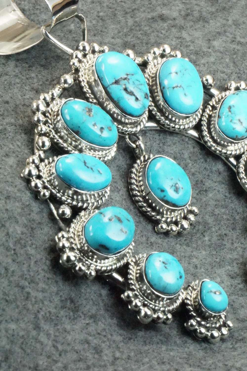 Turquoise and Sterling Silver Naja Pendant - Vernon Johnson