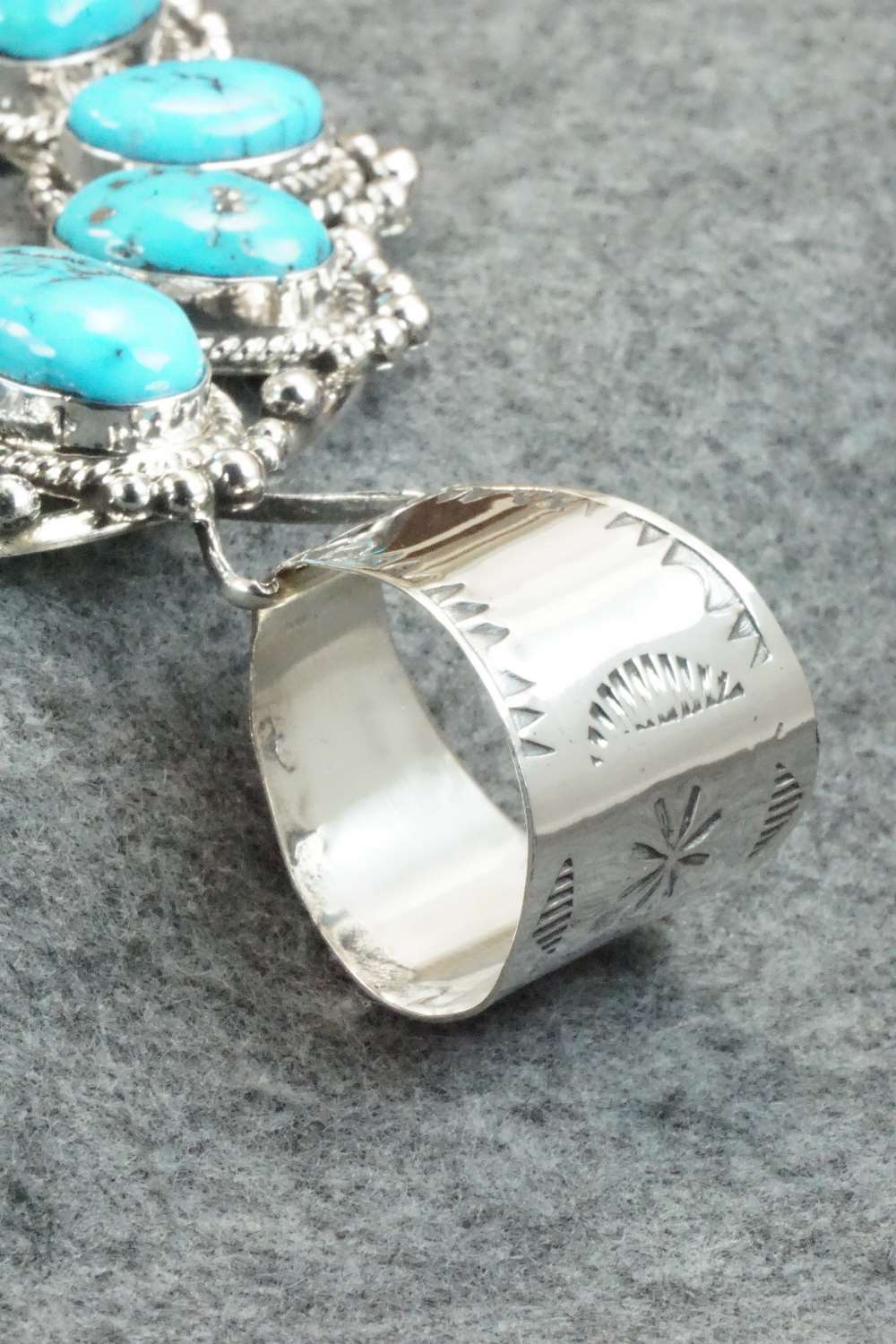 Turquoise and Sterling Silver Naja Pendant - Vernon Johnson
