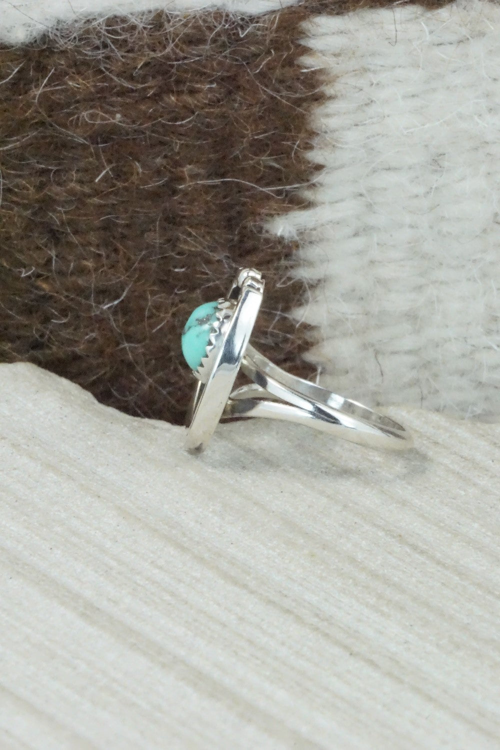 Turquoise & Sterling Silver Ring - Alice Rose Saunders - Size 6