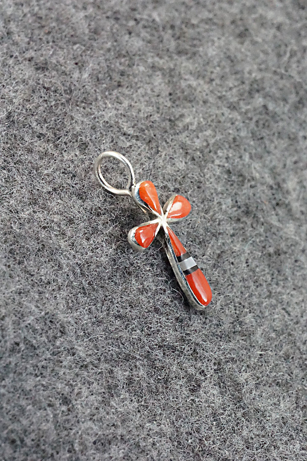 Multi Stone & Sterling Silver Inlay Pendant - Kristina Bowannie