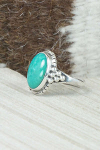 Turquoise & Sterling Silver Ring - Mark Barney - Size 5.5