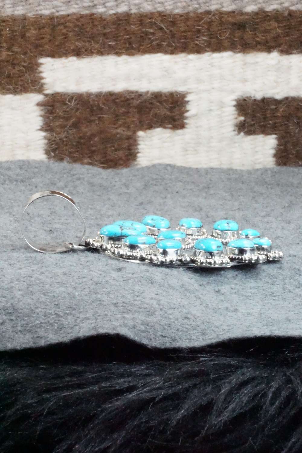 Turquoise and Sterling Silver Naja Pendant - Vernon Johnson