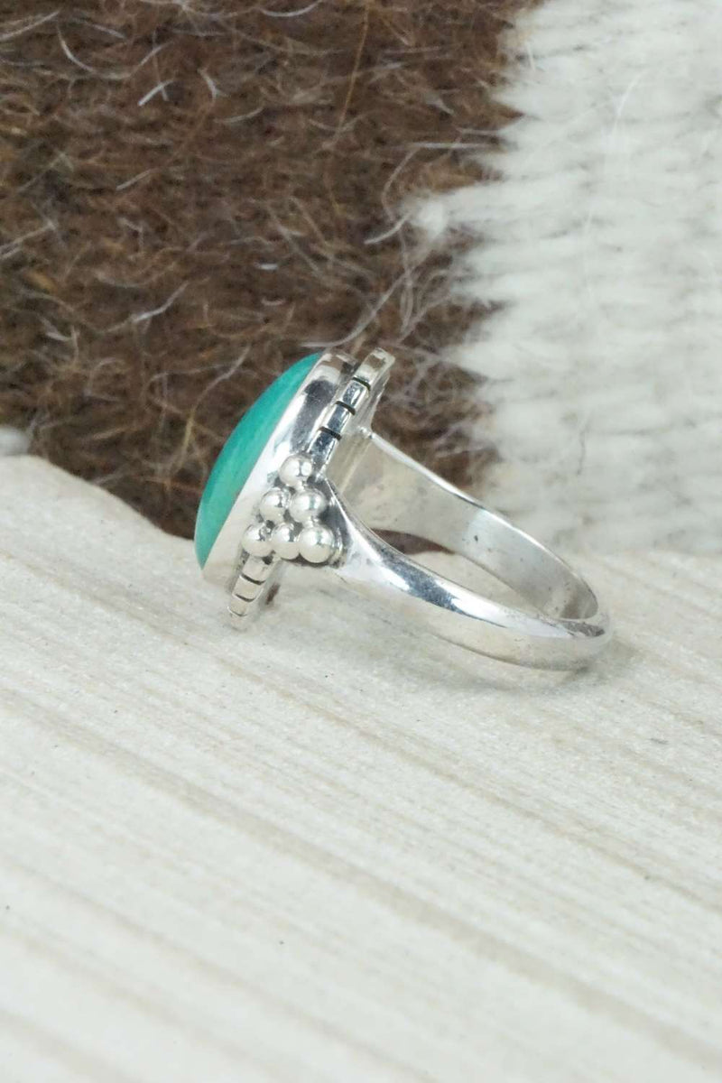 Turquoise & Sterling Silver Ring - Mark Barney - Size 5.5