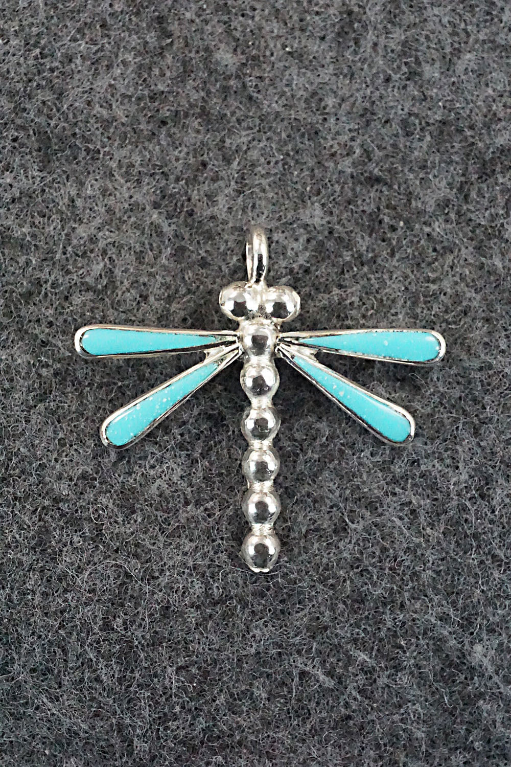Turquoise and Sterling Silver Pendant - Erlene Edaakie