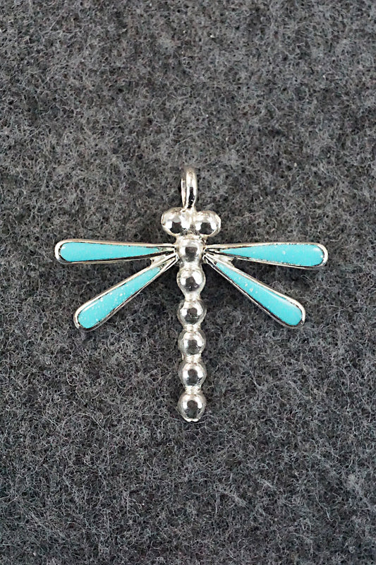 Turquoise and Sterling Silver Pendant - Erlene Edaakie