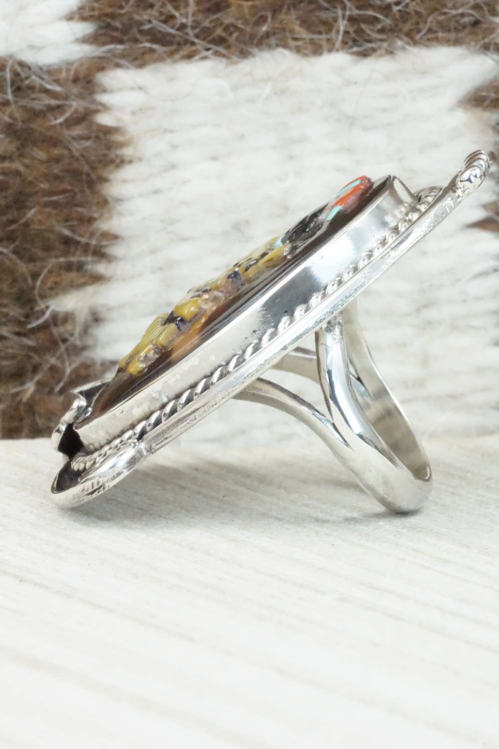 Multi Stone & Sterling Silver Ring - Augustine Pinto - Size 6.75