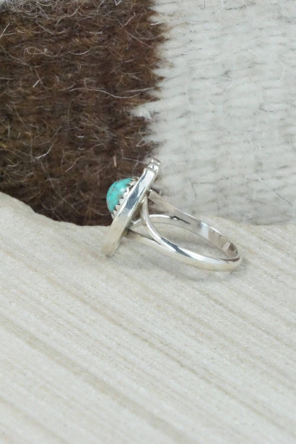 Turquoise & Sterling Silver Ring - Alice Rose Saunders - Size 6.75