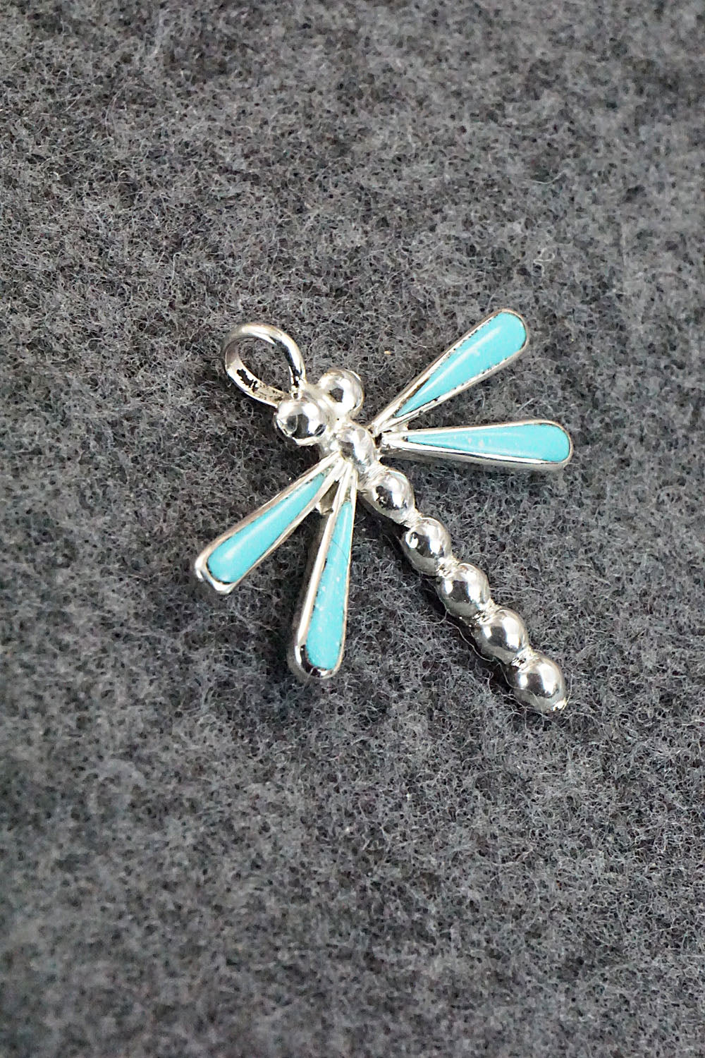 Turquoise and Sterling Silver Pendant - Erlene Edaakie