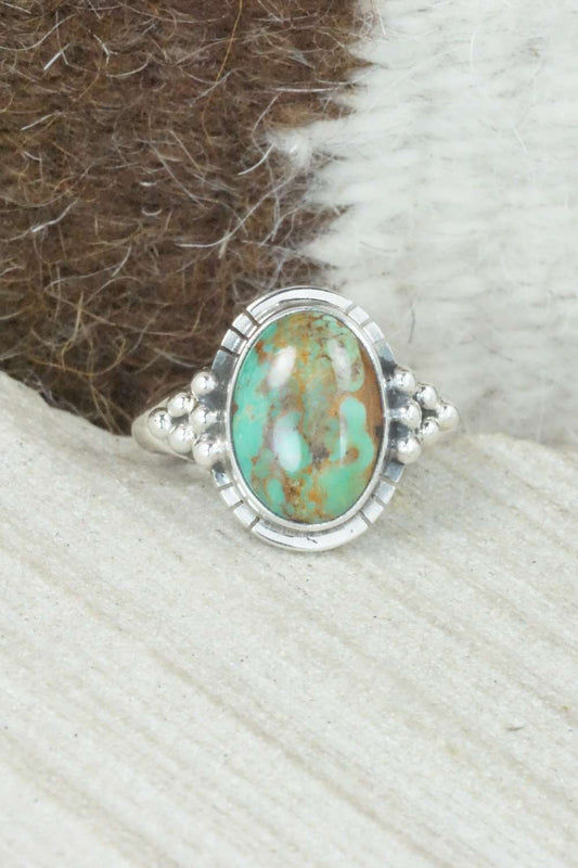 Turquoise & Sterling Silver Ring - Mark Barney - Size 7