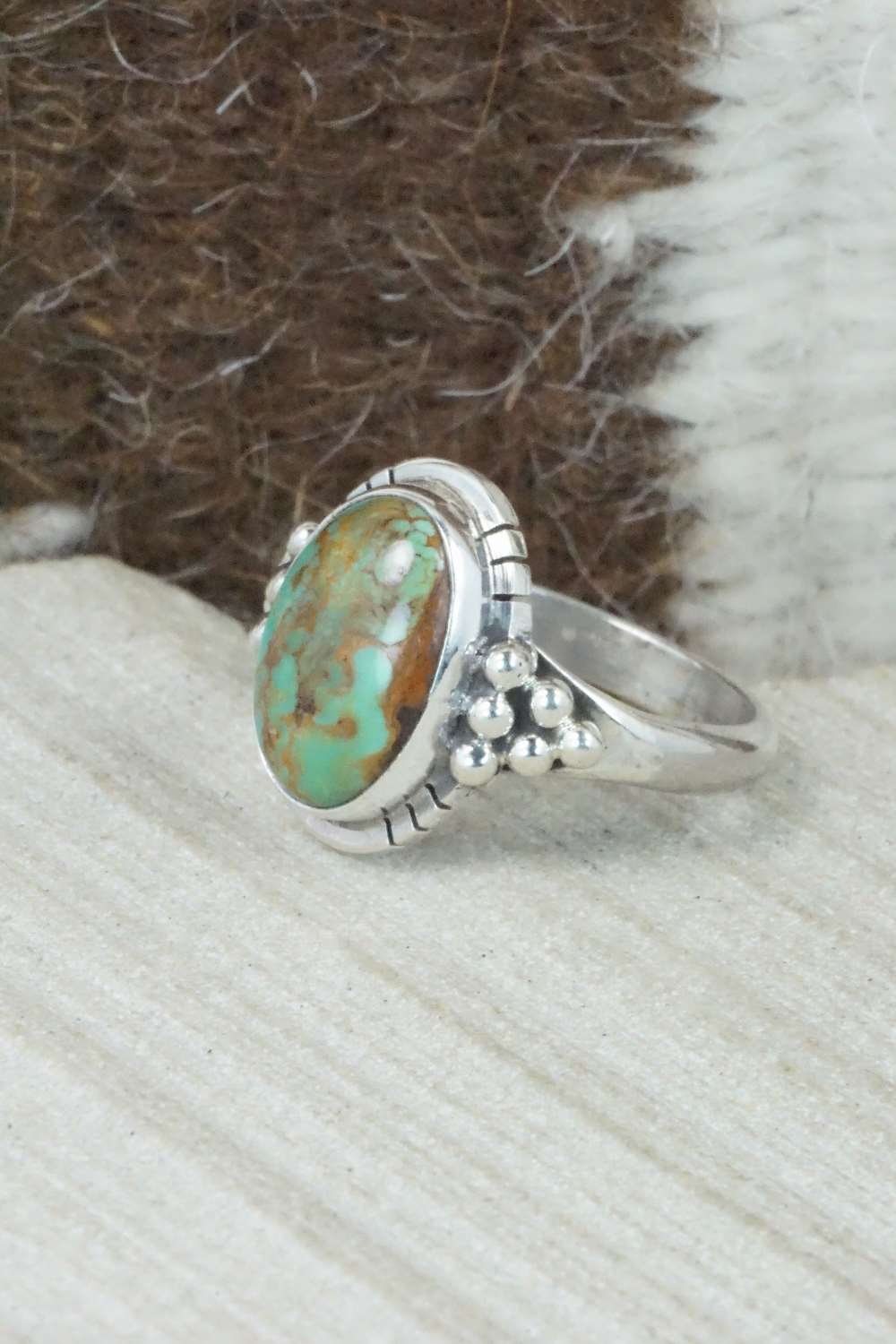 Turquoise & Sterling Silver Ring - Mark Barney - Size 7