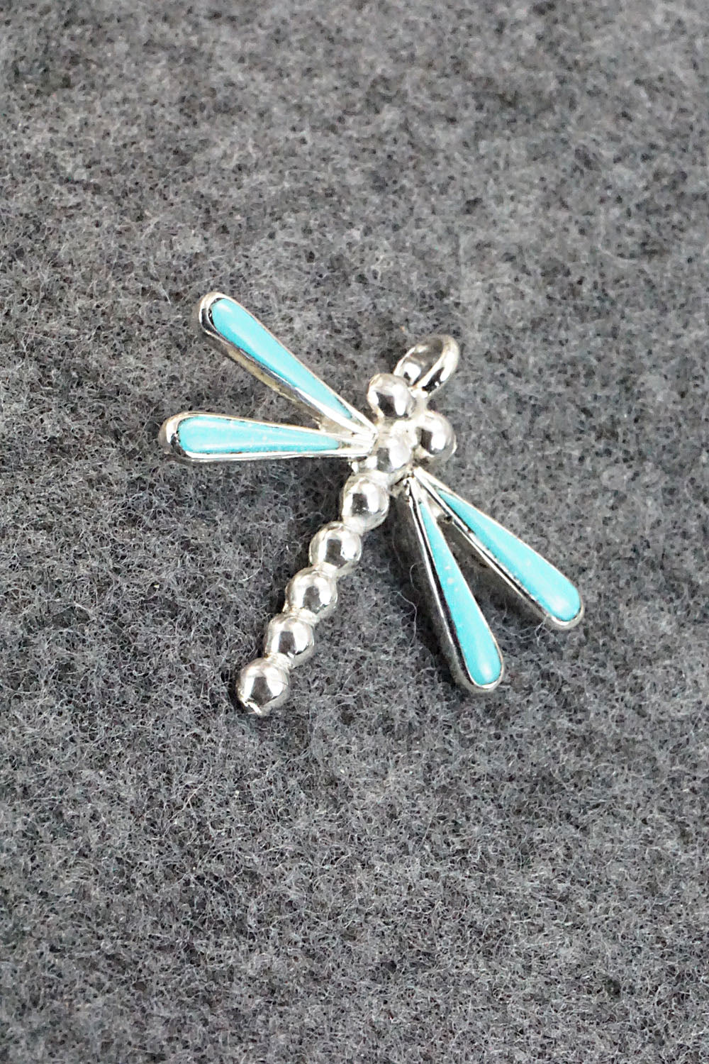 Turquoise and Sterling Silver Pendant - Erlene Edaakie