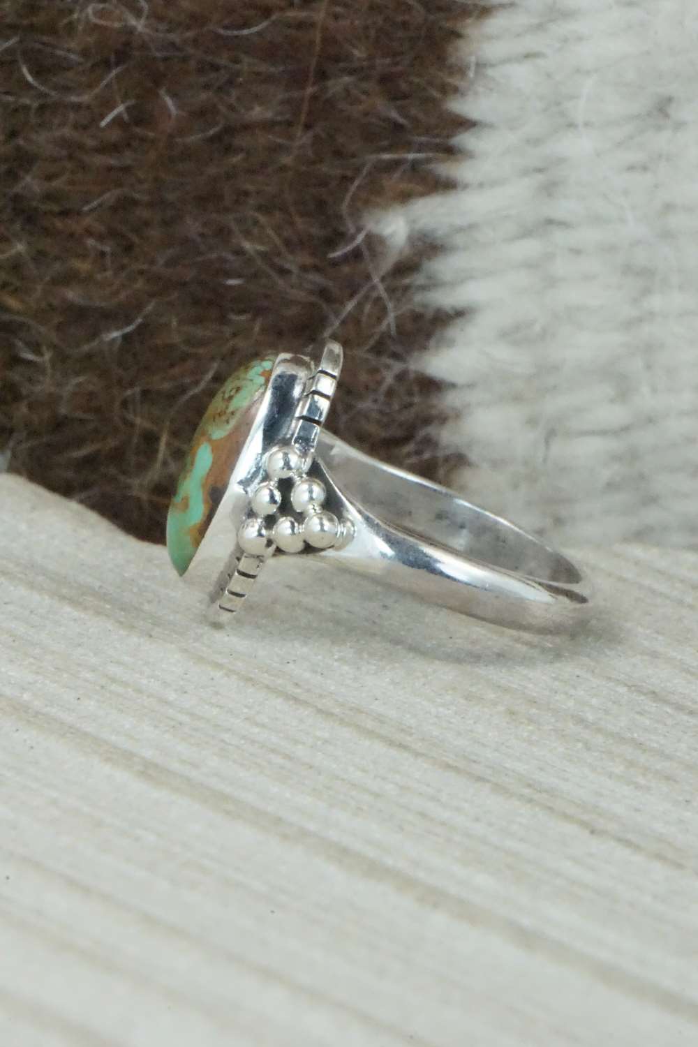 Turquoise & Sterling Silver Ring - Mark Barney - Size 7
