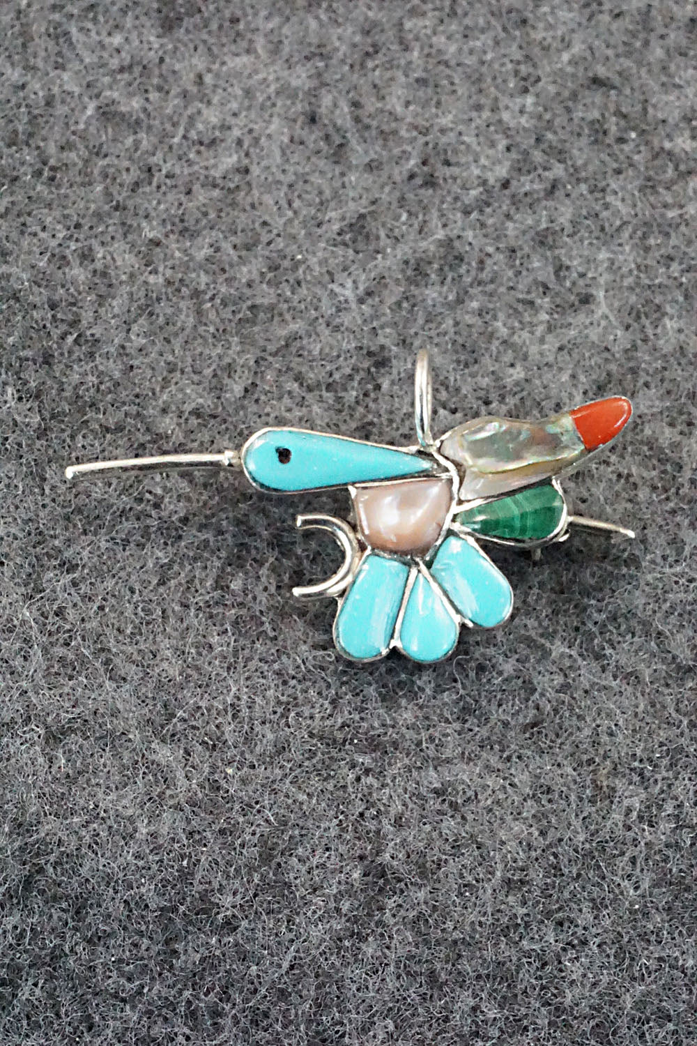 Multi Stone and Sterling Silver Pendant & Pin - India Natewa