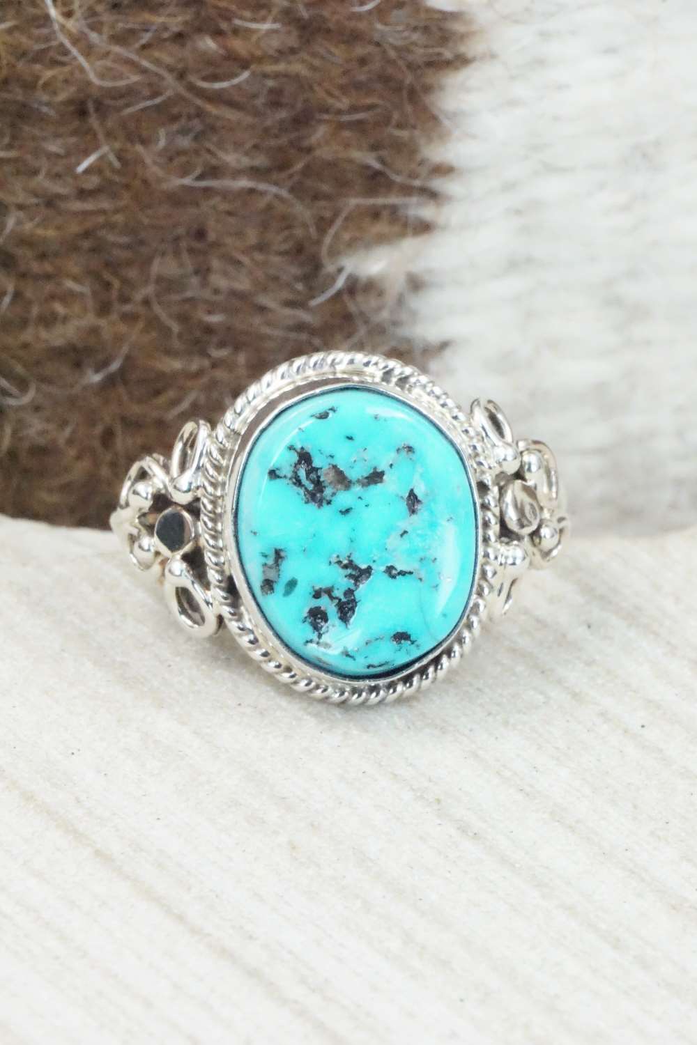 Turquoise & Sterling Silver Ring - Rita Begay - Size 10.75