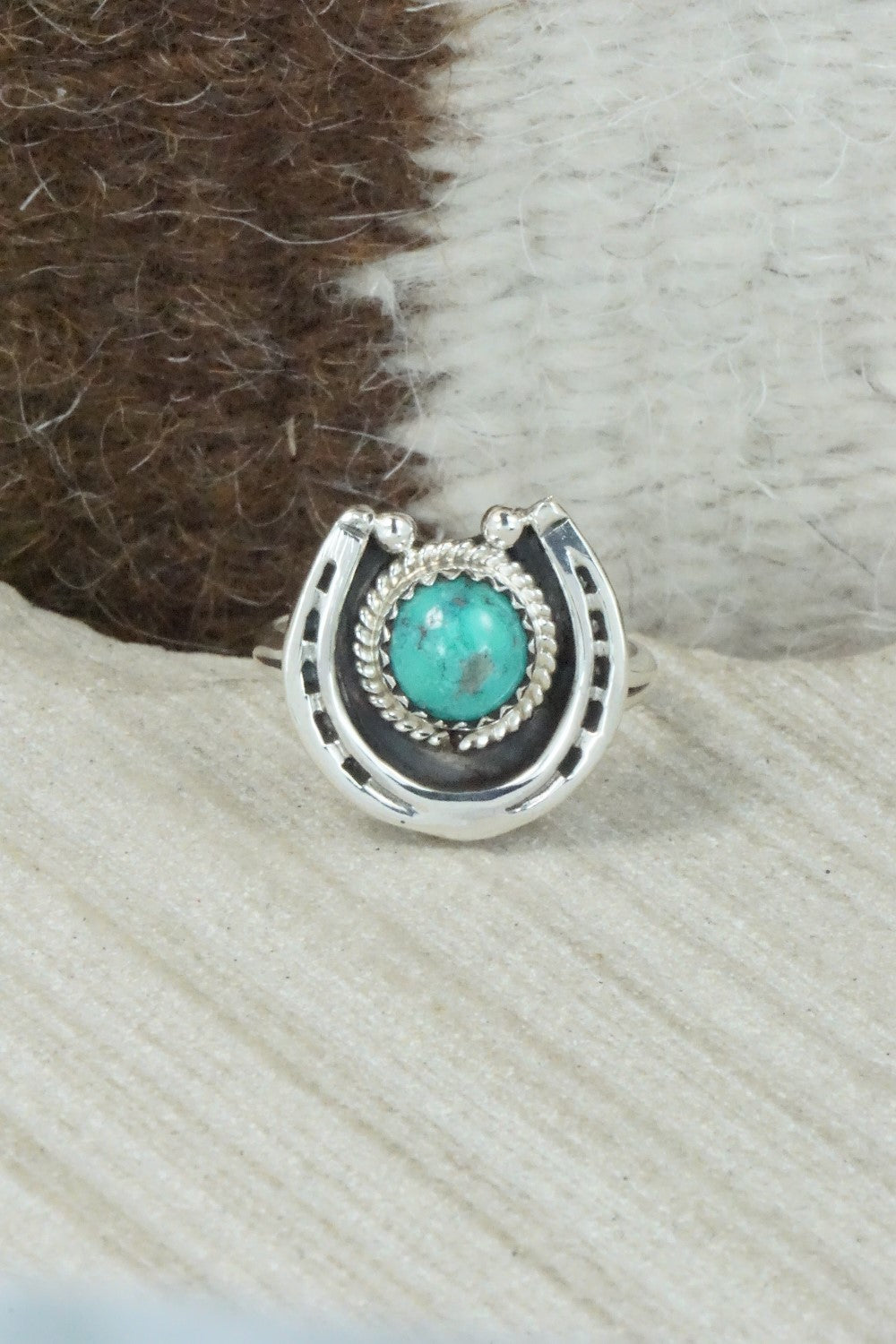 Turquoise & Sterling Silver Ring - Alice Rose Saunders - Size 7.5