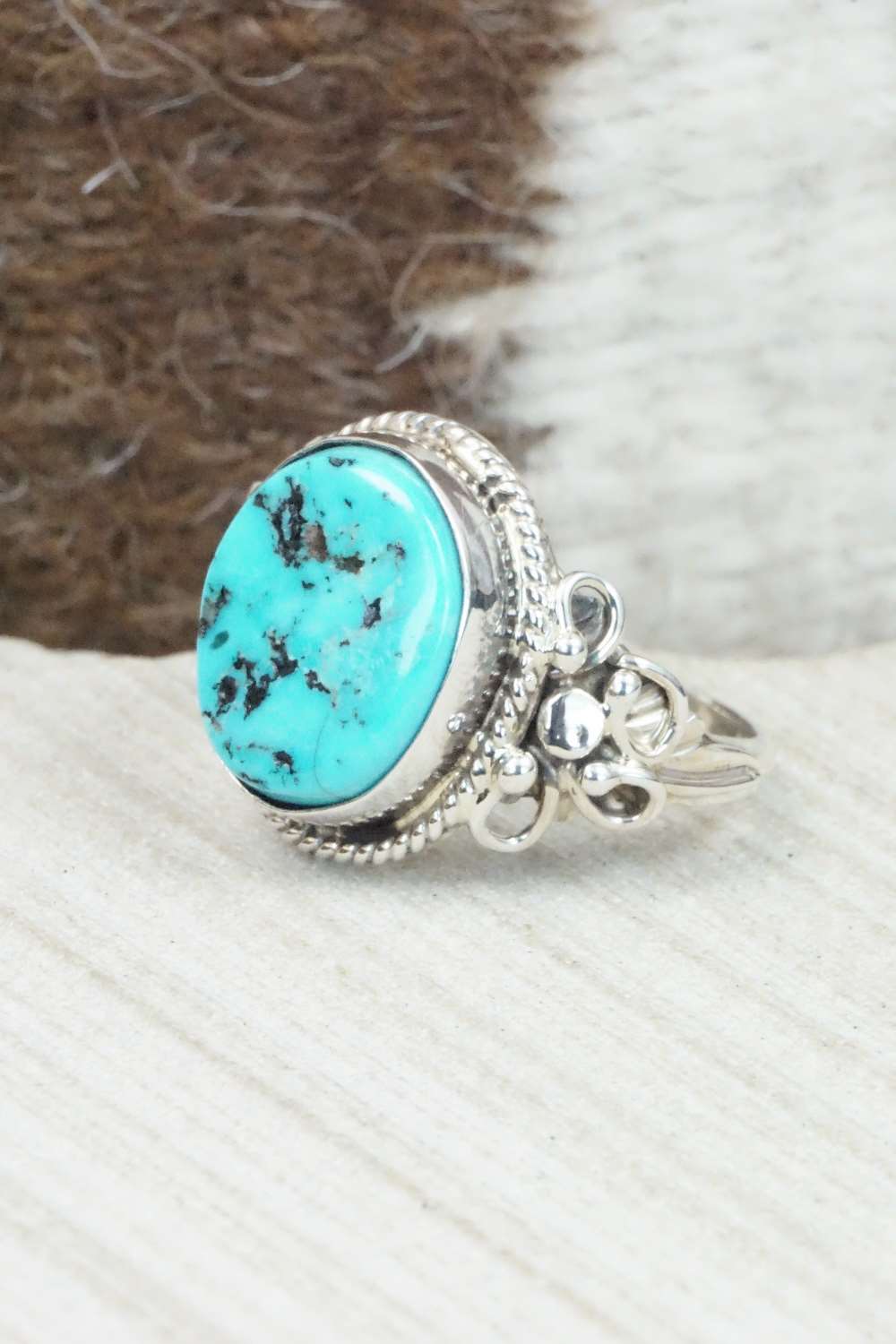 Turquoise & Sterling Silver Ring - Rita Begay - Size 10.75