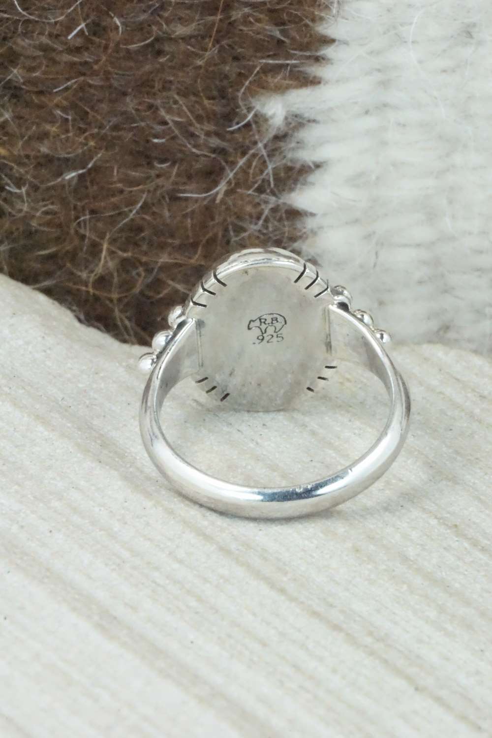 Turquoise & Sterling Silver Ring - Mark Barney - Size 7