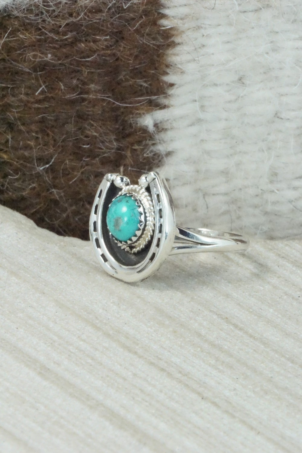 Turquoise & Sterling Silver Ring - Alice Rose Saunders - Size 7.5