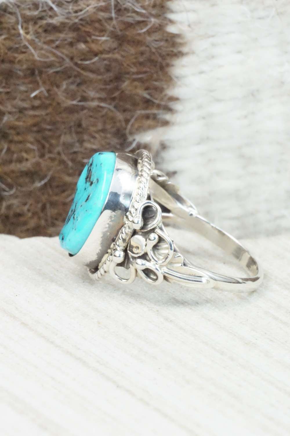 Turquoise & Sterling Silver Ring - Rita Begay - Size 10.75