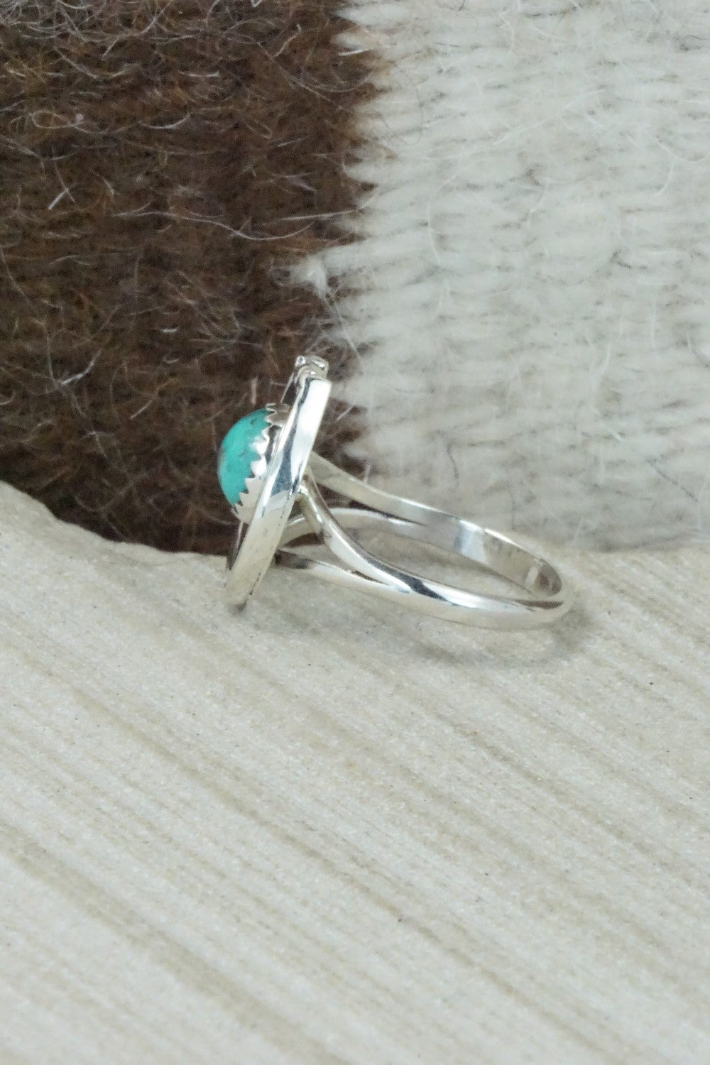Turquoise & Sterling Silver Ring - Alice Rose Saunders - Size 7.5