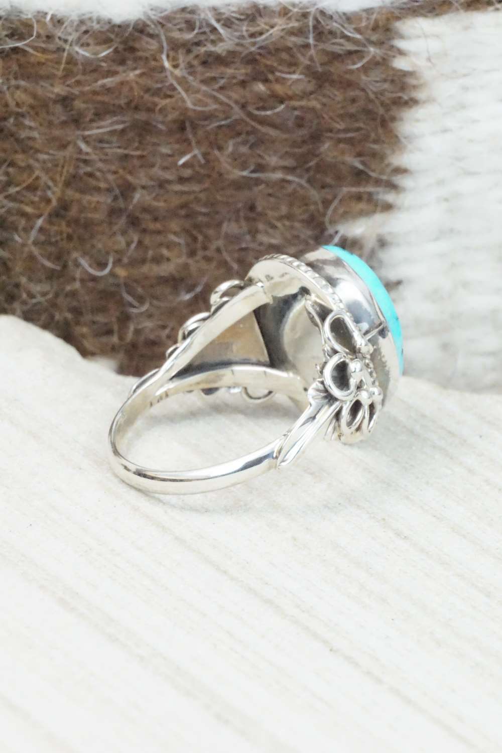 Turquoise & Sterling Silver Ring - Rita Begay - Size 10.75