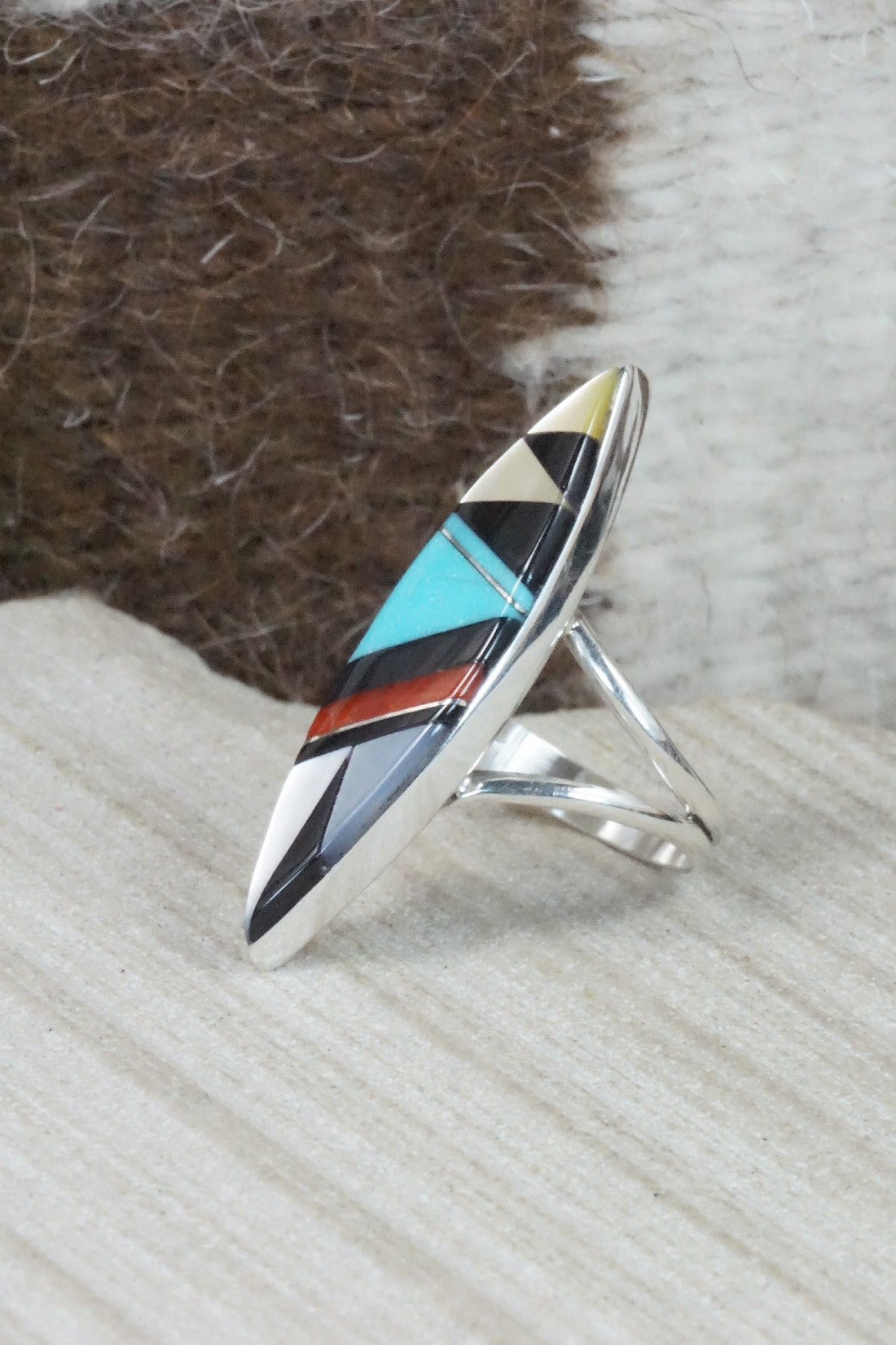Multi Stone & Sterling Silver Ring - Cleo Kallestewa - Size 6.5
