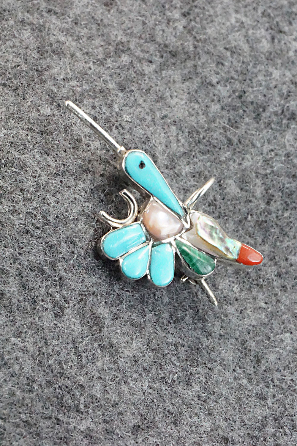 Multi Stone and Sterling Silver Pendant & Pin - India Natewa