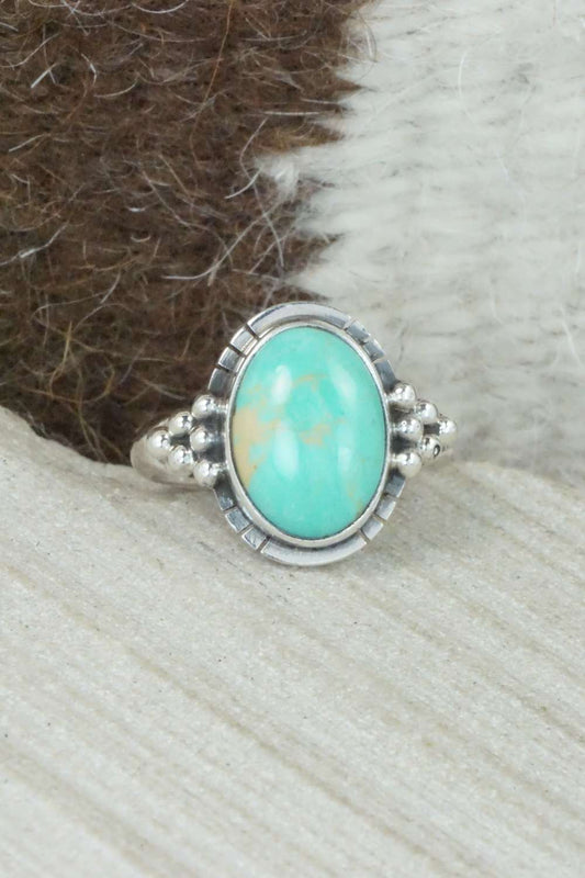 Turquoise & Sterling Silver Ring - Mark Barney - Size 7