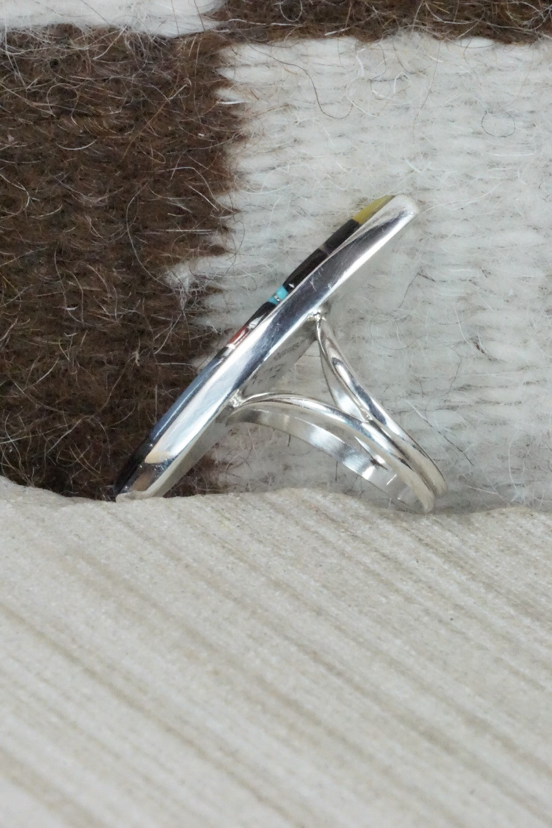 Multi Stone & Sterling Silver Ring - Cleo Kallestewa - Size 6.5