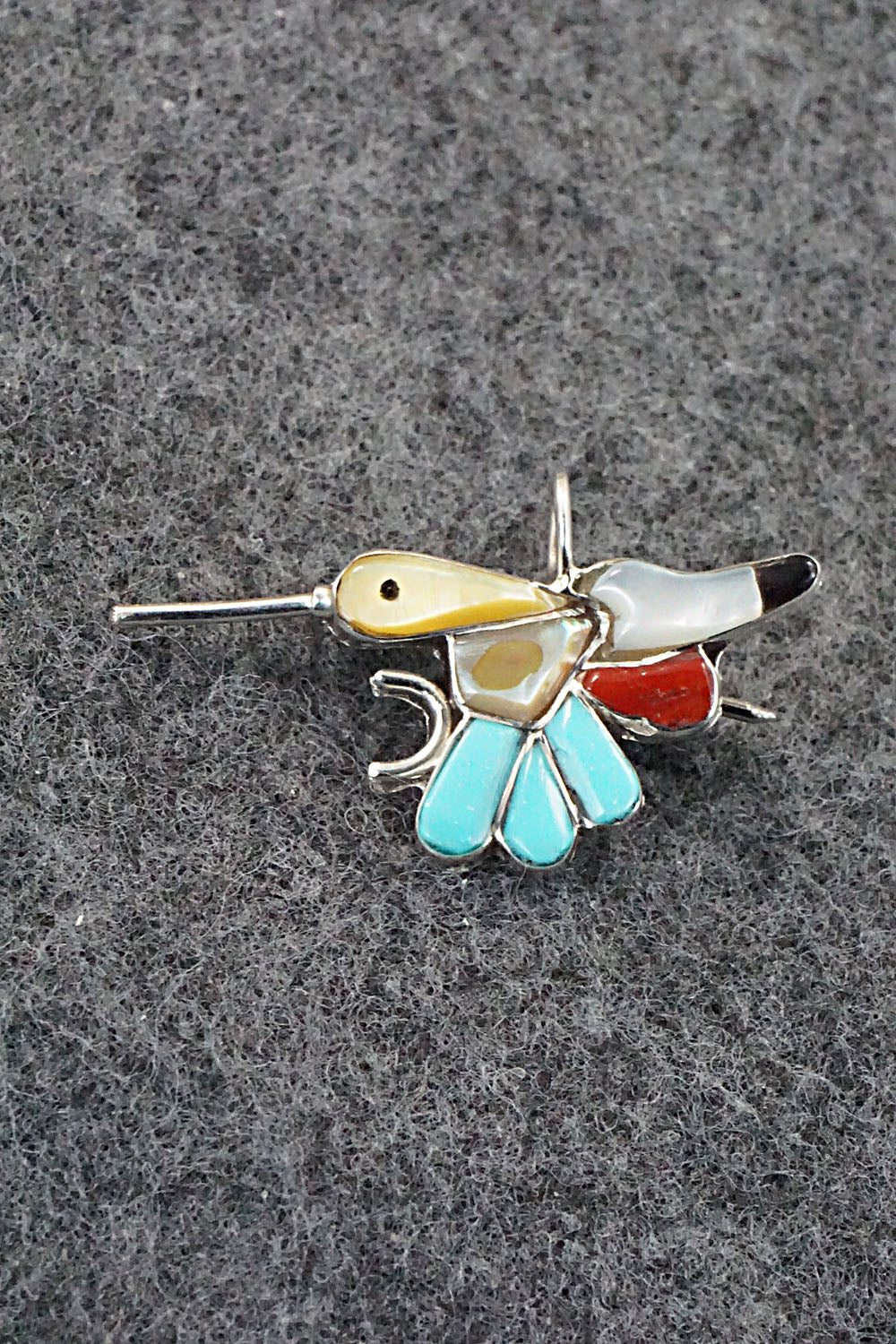 Multi Stone and Sterling Silver Pendant & Pin - India Natewa