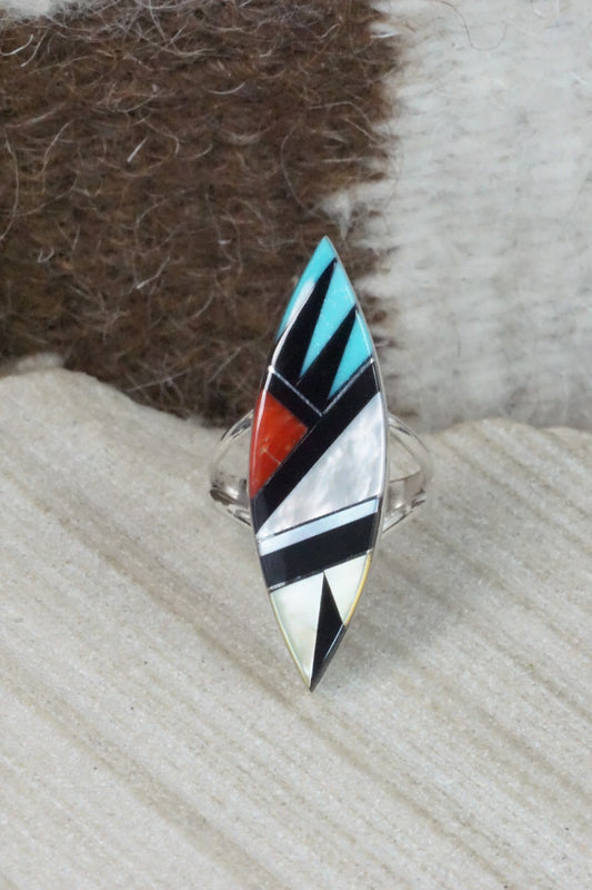 Multi Stone & Sterling Silver Ring - Cleo Kallestewa - Size 6