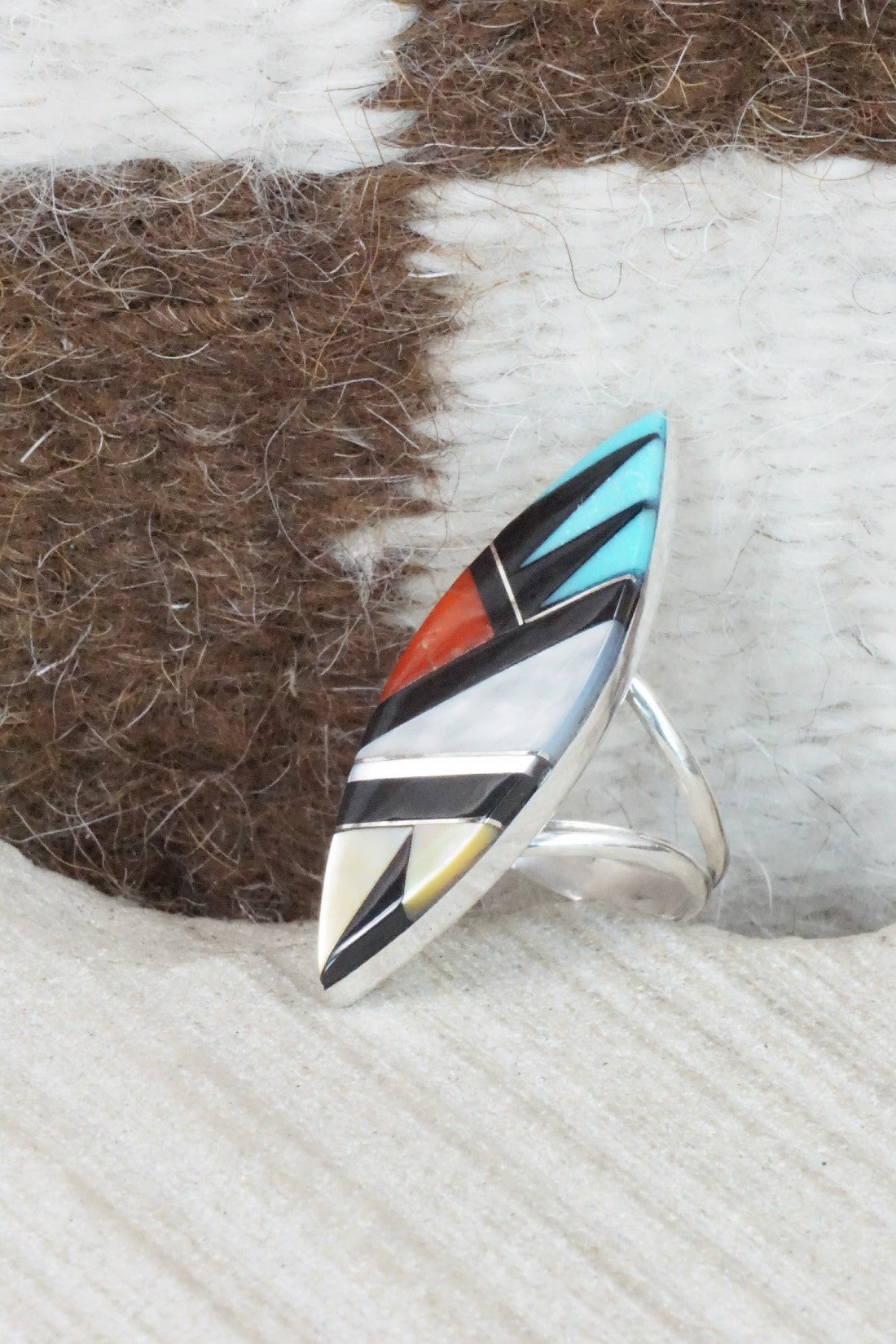 Multi Stone & Sterling Silver Ring - Cleo Kallestewa - Size 6