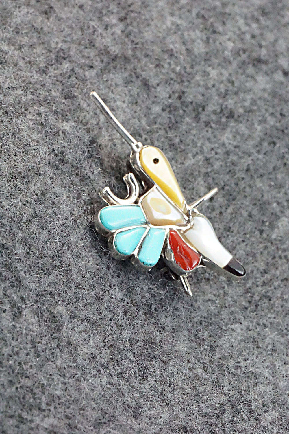 Multi Stone and Sterling Silver Pendant & Pin - India Natewa