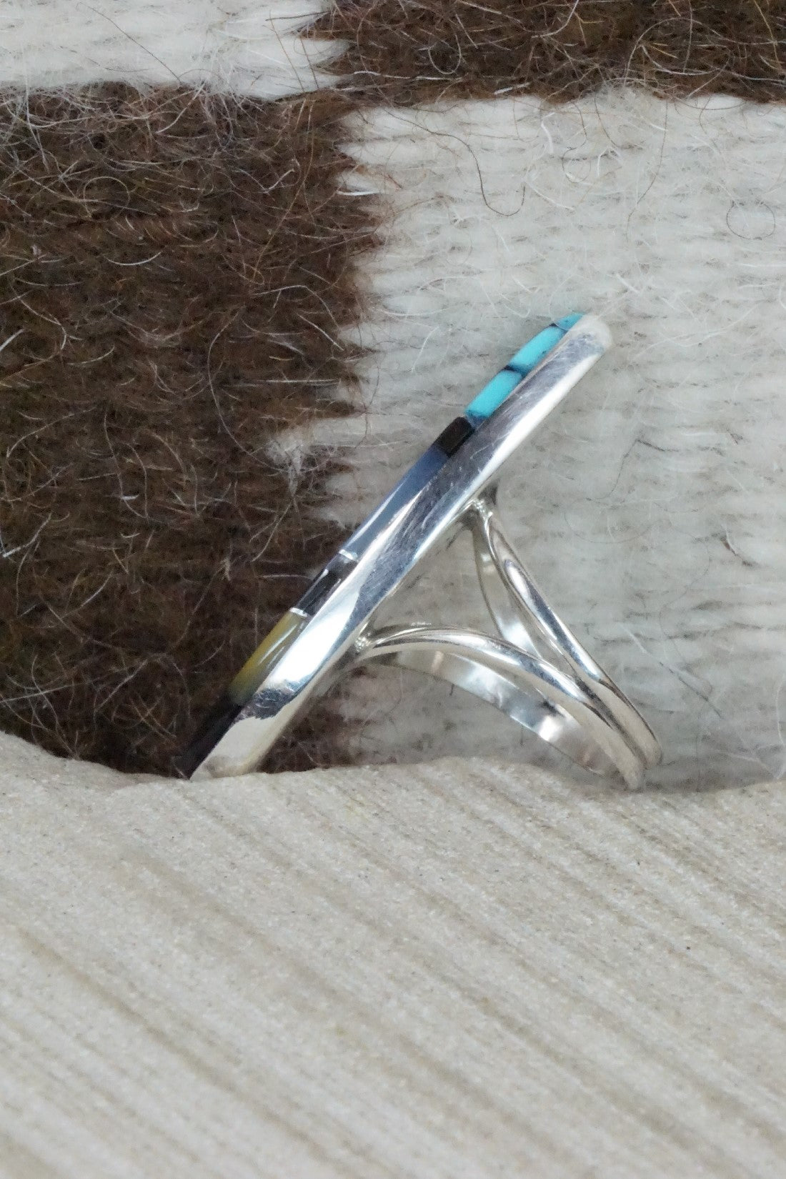 Multi Stone & Sterling Silver Ring - Cleo Kallestewa - Size 6