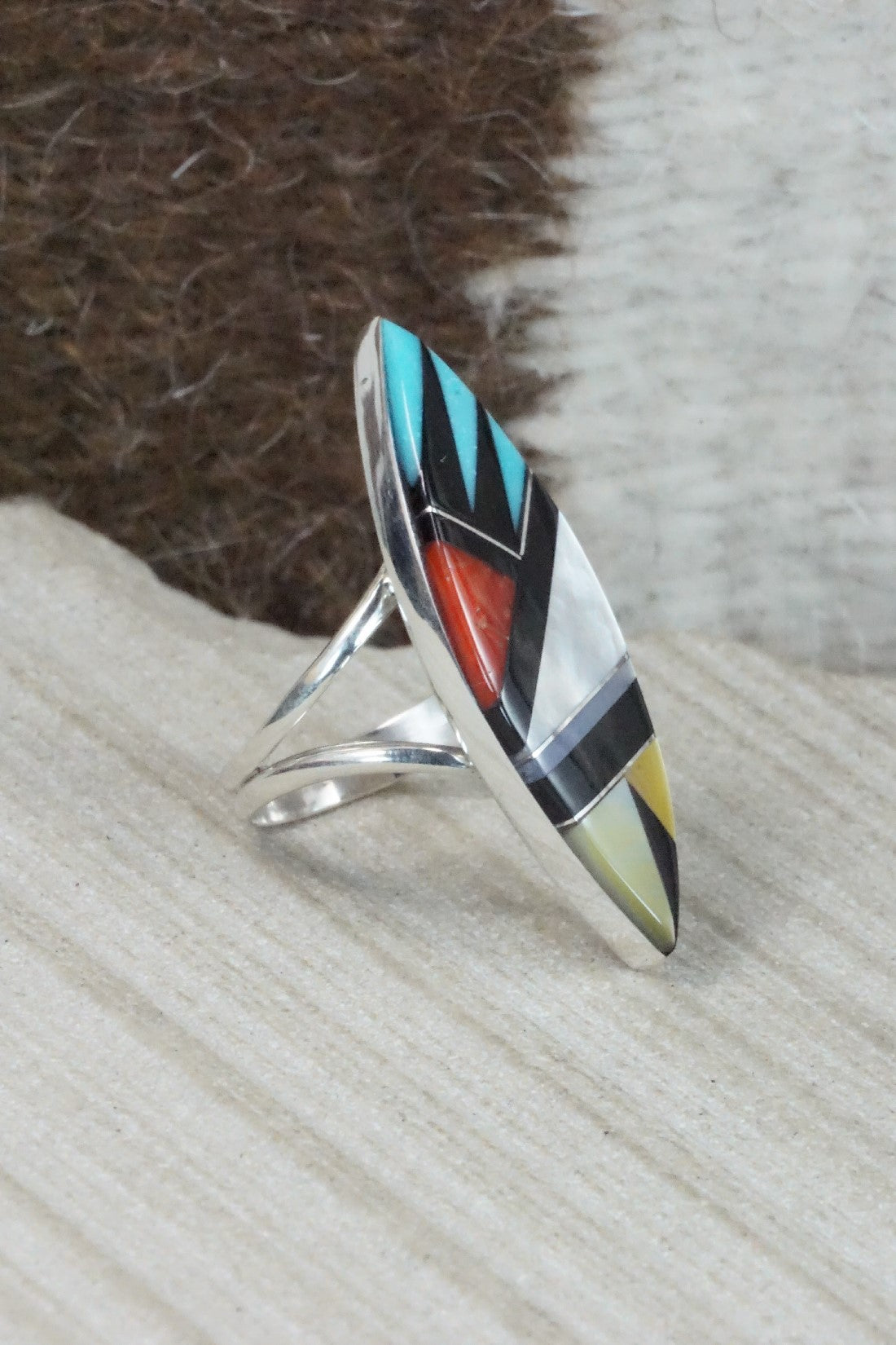 Multi Stone & Sterling Silver Ring - Cleo Kallestewa - Size 6