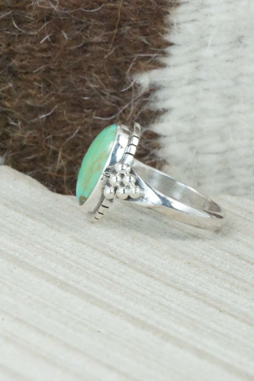 Turquoise & Sterling Silver Ring - Mark Barney - Size 7