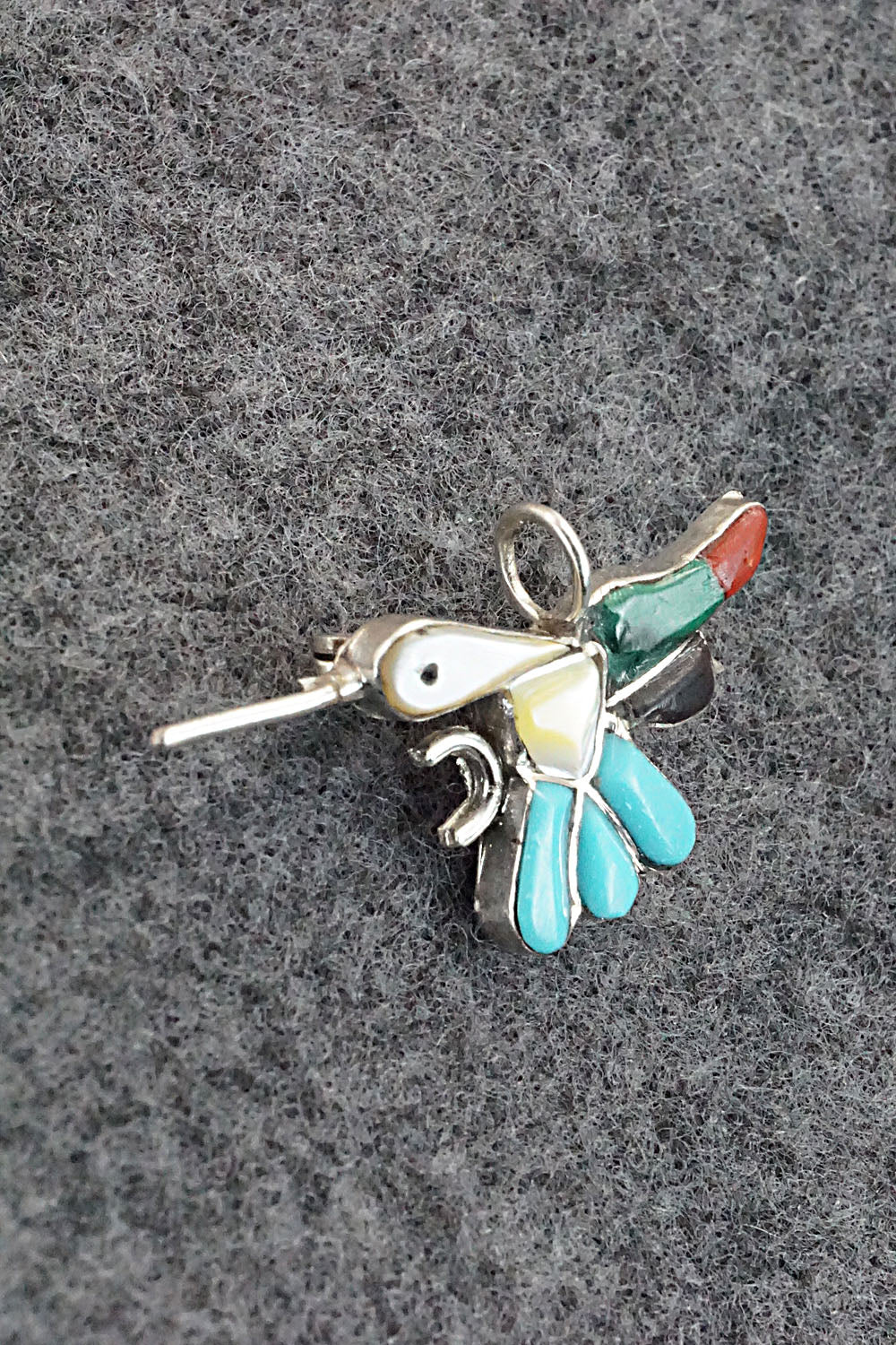 Multi Stone and Sterling Silver Pendant & Pin - India Natewa