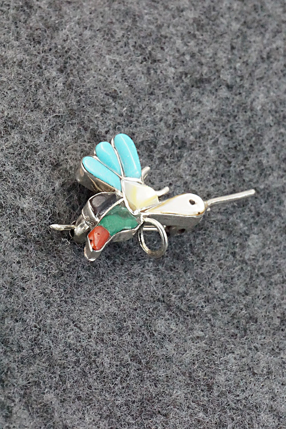 Multi Stone and Sterling Silver Pendant & Pin - India Natewa
