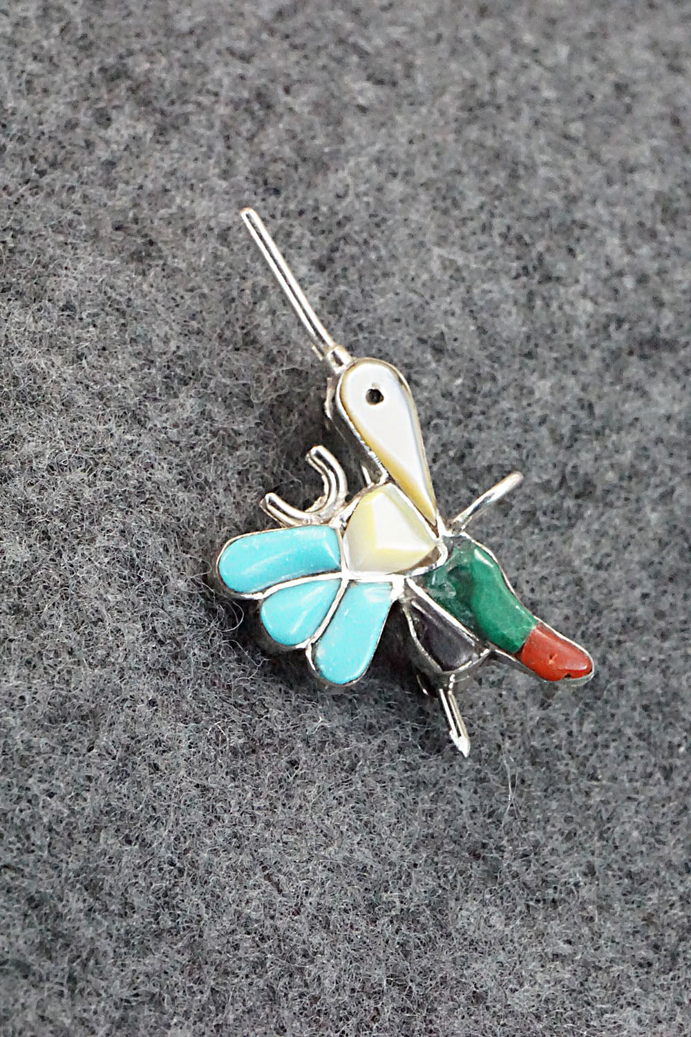 Multi Stone and Sterling Silver Pendant & Pin - India Natewa