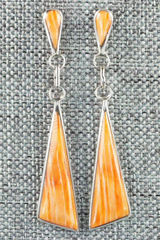 Spiny Oyster & Sterling Silver Earrings - Angela Gasper